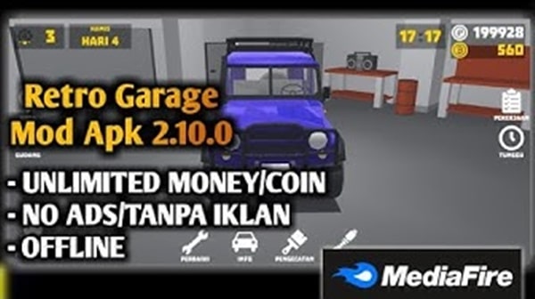 Link Unduh Retro Garage Mod Apk Versi Terbaru 2023 Unlimited Money