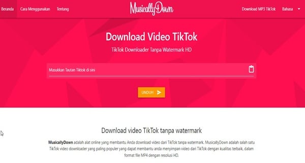 Cara Download Video Tanpa Watermark di Situs MusicallyDown