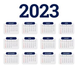 Ilustrasi kalender tahun 2023