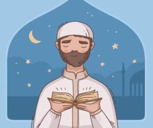 ilustrasi muslim berdoa