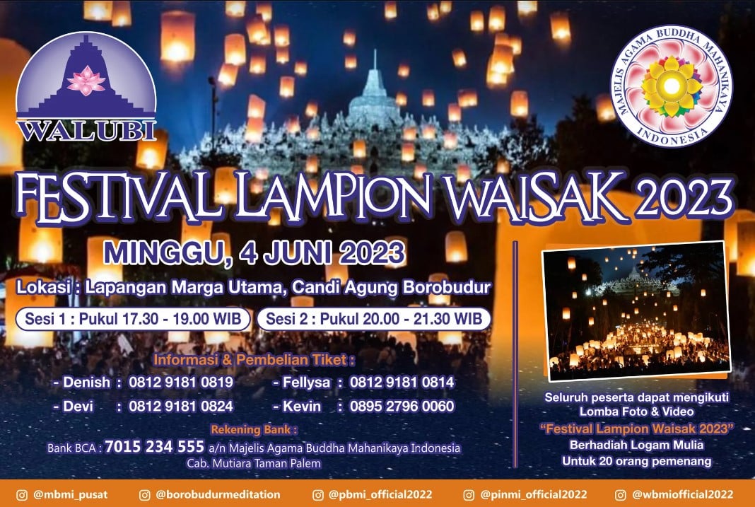 Festival Lampion Waisak 2023 di Borobudur